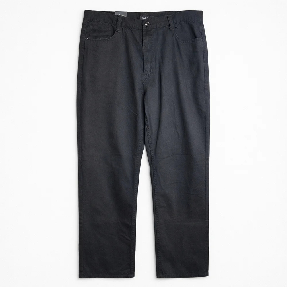 NWT M. Society Jet Black Straight Fit Pants 40x34 100% Cotton